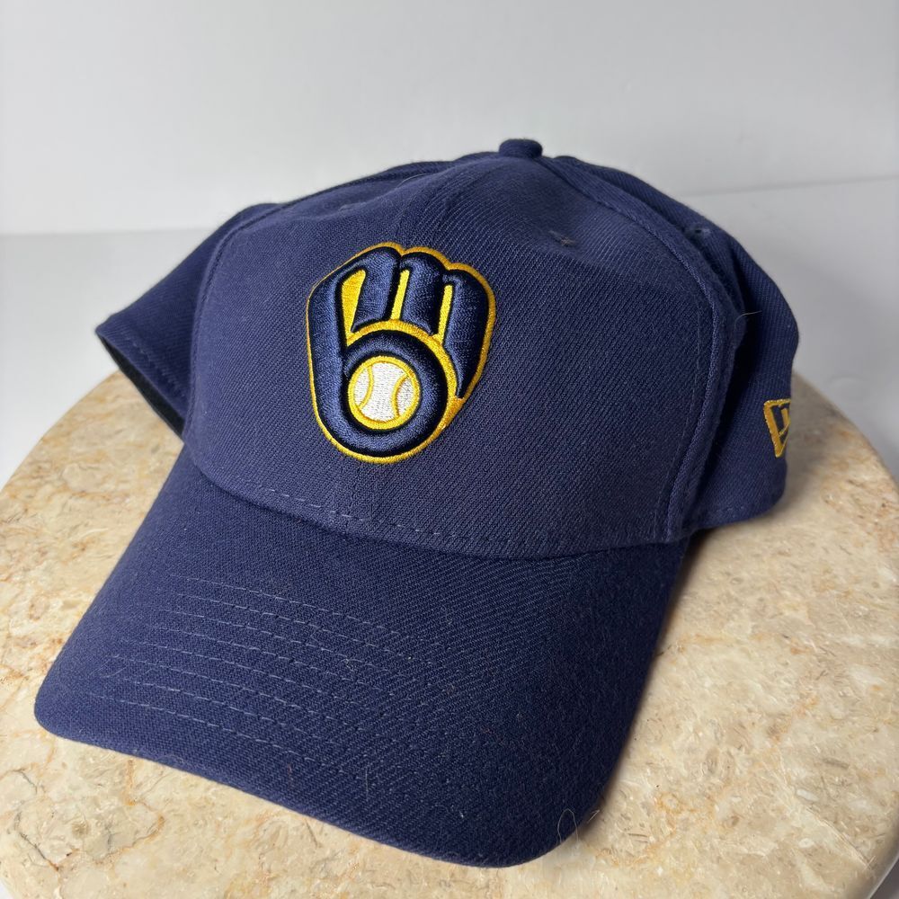 Milwaukee Brewers New Era MLB 39THIRTY‎ Team Classic  Flex Cap Hat Navy Large-XL